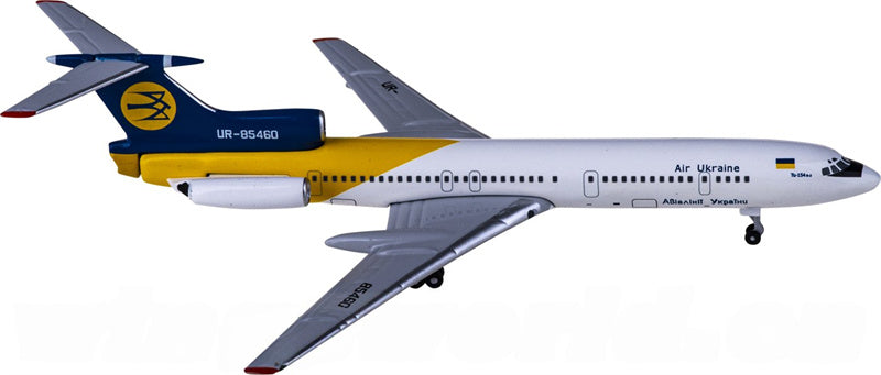 AeroClassics Air Ukraine for Tupolev Tu-154 UR-85460 1:400 Airplane Pre-built  Airliner Model Display
