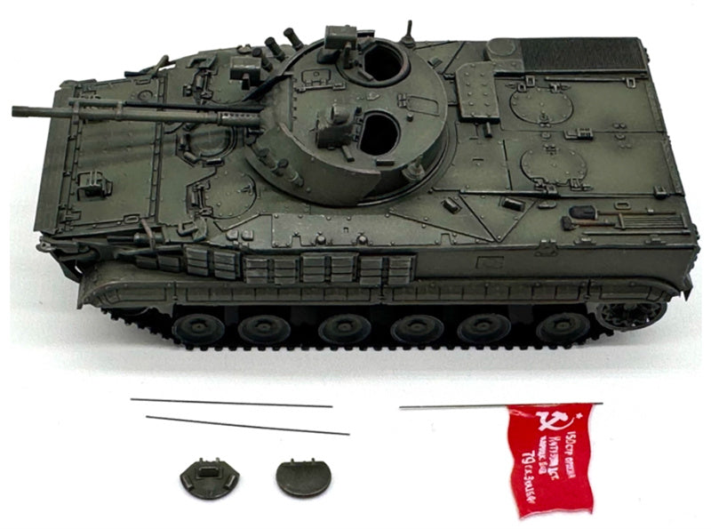 ARTISAN Russian BMP-3 infantry fighting vehicle equipped with explosive reactive armor and red flag 1:72 Tank Pre-built Model