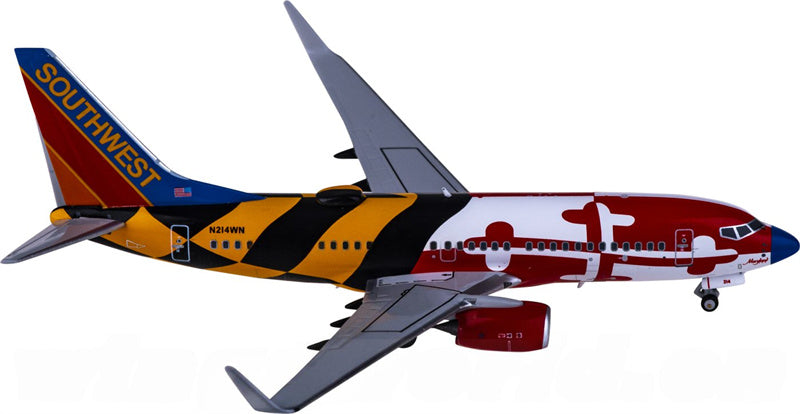 NG Models Southwest Airlines Boeing 737-700 N214WN 1:400 Diecast Model view 3