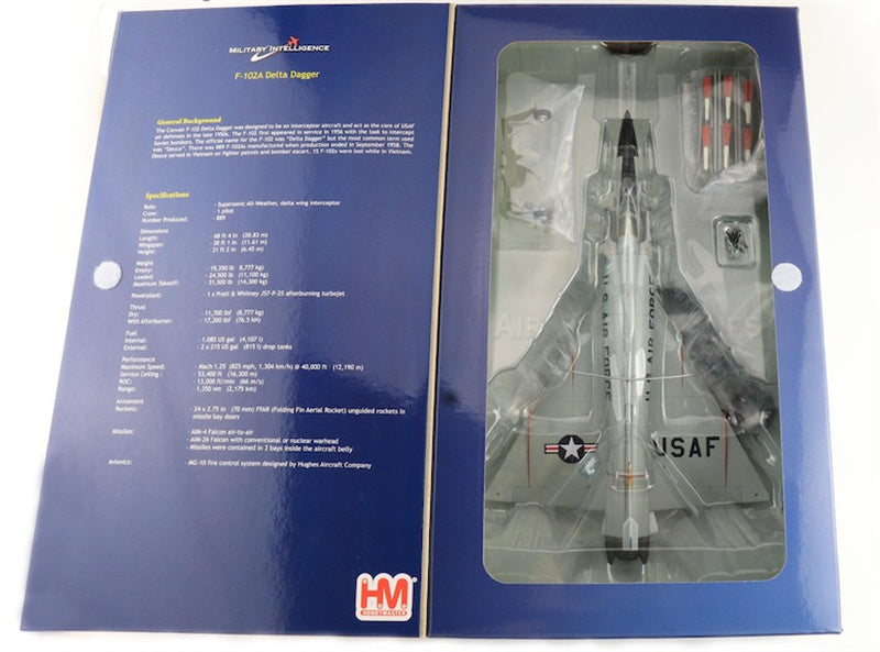 HOBBY MASTER F102A Delta Dagger USAF 54-1373 199th FIS Hawaii ANG 1960s (case X wing) 1:72 Aircraft Pre-built Model