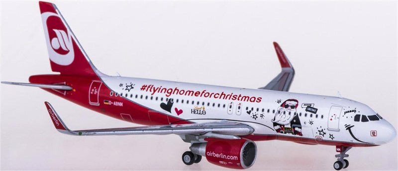 JC Wings Air Berlin Airbus A320 D-ABNM flying home Christmas 1:400 Diecast Model view 3