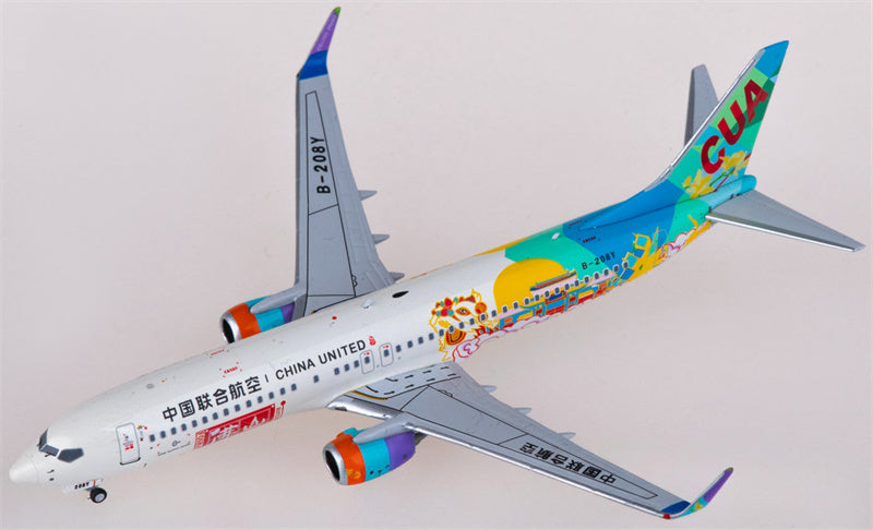 NG Models China United Airlines Boeing 737-800 B-208Y 1:400 Diecast Model view 2