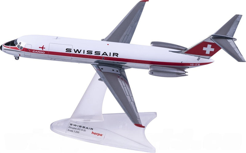 Herpa 1:200 Swissair McDonnell Douglas DC-9-30F HB-IFW  Diecast Model