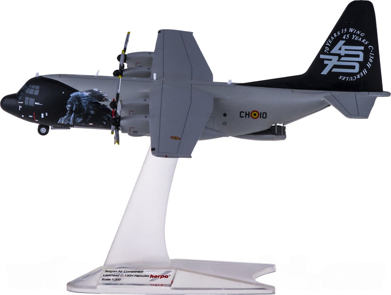 Herpa Belgian Air Component Lockheed C-130H Hercules CH-10 1:200 Diecast Model view 1