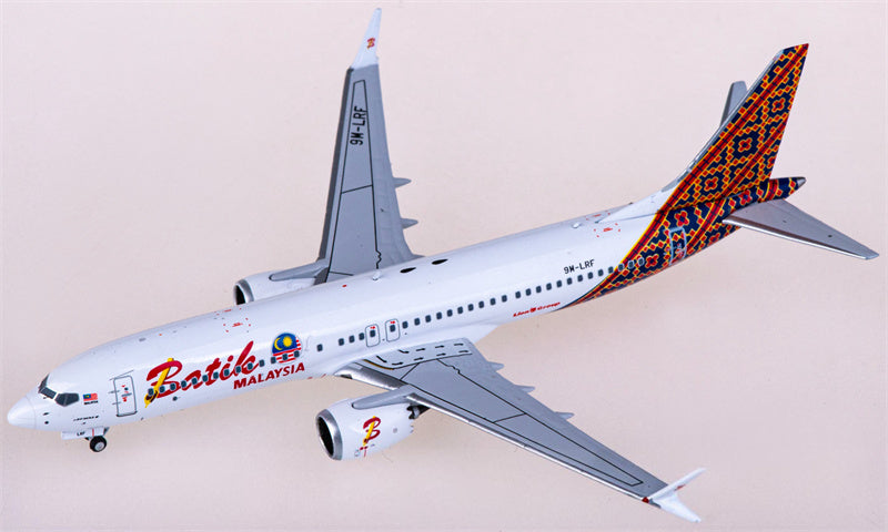 NGモデル バティックエア ボーイング737 MAX 8 9M-LRF 1:400 飛行機 組み立て済み旅客機モデル ディスプレイ