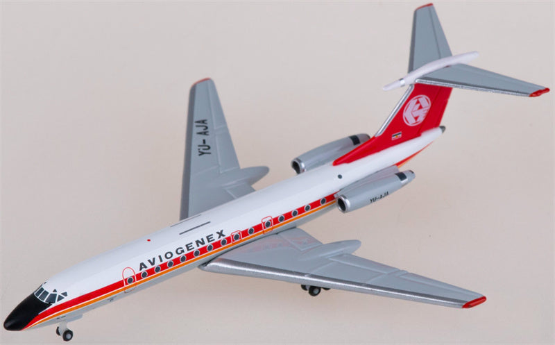 Herpa Aviogenex for Tupolev TU-134A YU-AJA 1:500 Airplane Pre-built  Airliner Model Display