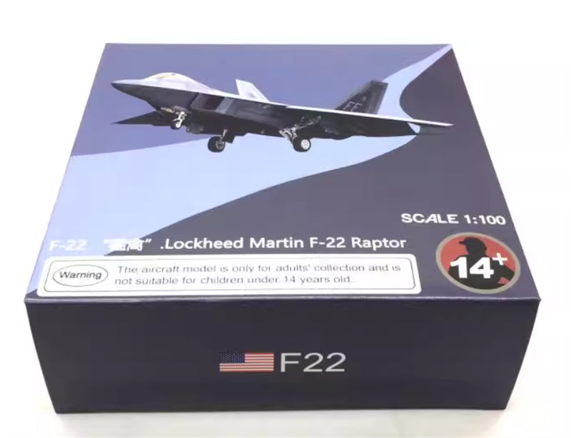 FLOZ US Lockheed Martin F-22 Raptor fighter jet 1:100 Aircraft Pre-built Model