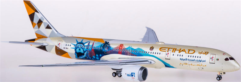 JC Wings Etihad Airways Boeing 787-9 Dreamliner A6-BLC Choose the USA 1:400 Diecast Model view 1