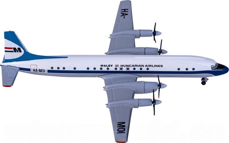 AeroClassics Malev for Ilyushin Il-18 HA-MOI 1:400 Airplane Pre-built  Airliner Model Display