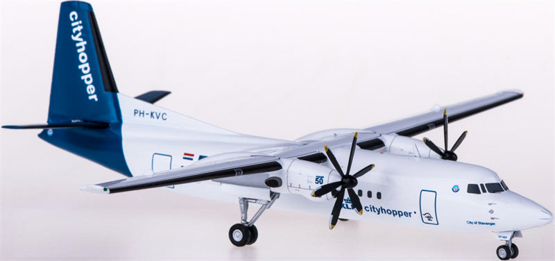 Herpa KLM for Fokker 50 PH-KVC 1:200 Airplane Pre-built  Airliner Model Display
