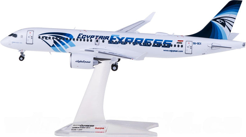 Herpa EgyptAir Airbus A220-300 SU-GEX 1:200 Diecast Model view 1