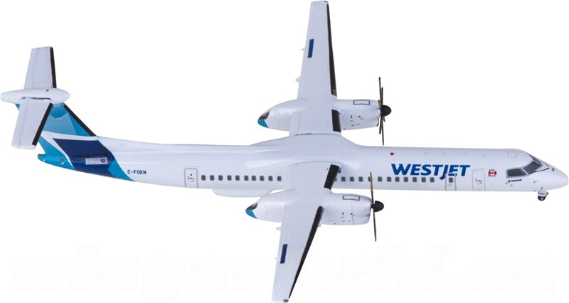 Geminijets WestJet for Bombardier for Dash 8 Q400 C-FOEN 1:400 Airplane Pre-built Airliner Model Display