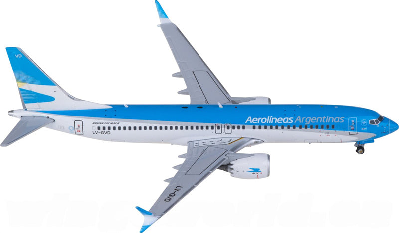 JC Wings Aerolineas Argentinas Boeing 737 MAX 8 LV-GVD 1:400 Diecast Model view 2