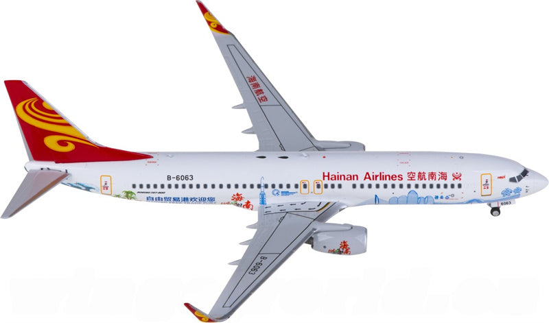 NG Models Hainan Airlines Boeing 737-800 B-6063 1:400 Diecast Model view 1