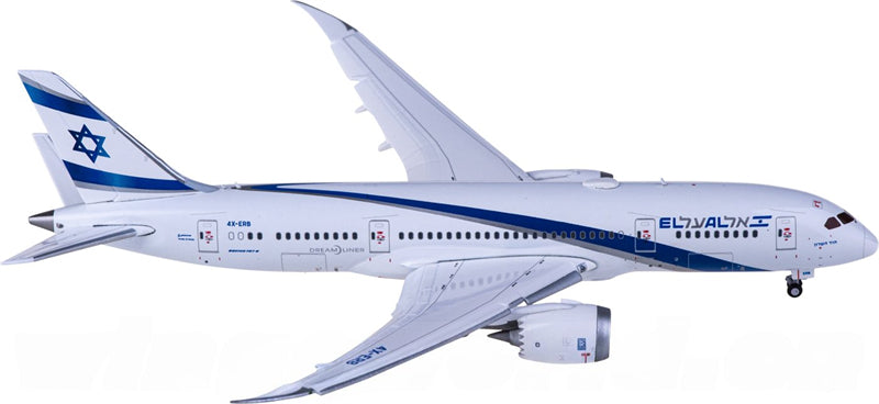 JC Wings EL AL Israel Airlines Boeing 787-8 Dreamliner 4X-ERB Flaps Down 1:400 Diecast Model view 3