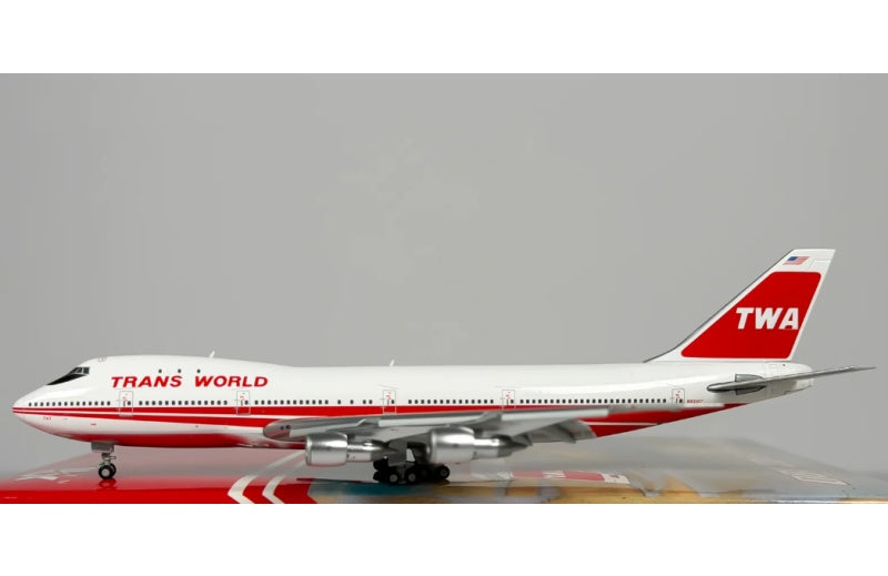 HX Models 1:400 TWA B747-100 N93107 Flaps down DIECAST Model