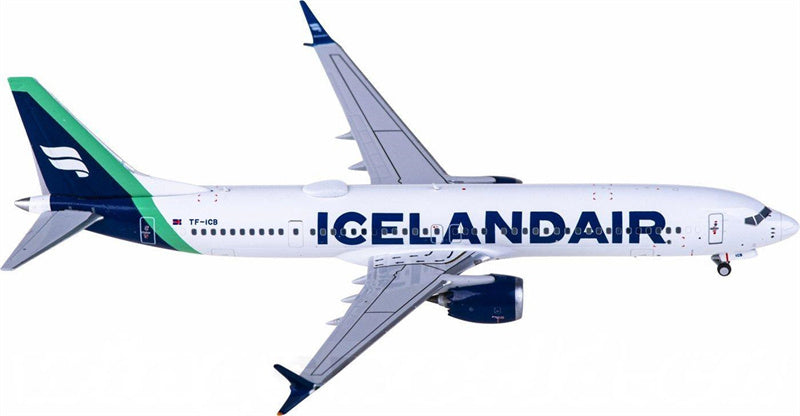 NGモデルズ アイスランド航空 ボーイング737 MAX 9 TF-ICB 1:400スケール 飛行機 組み立て済み旅客機モデル ディスプレイ