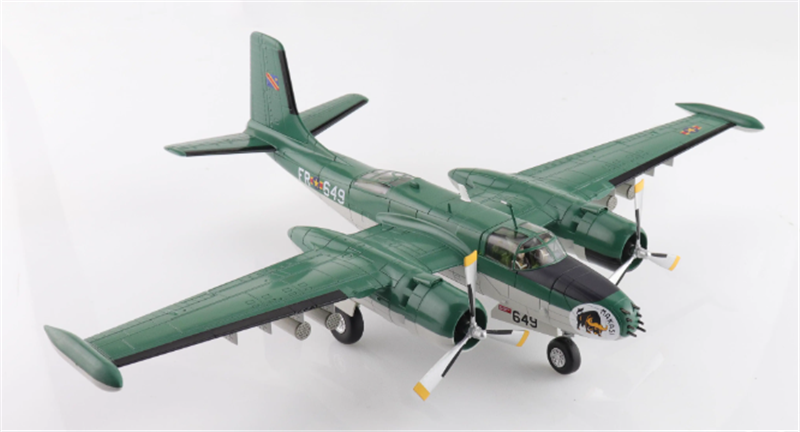 HOBBY MASTER B-26K Counter Invader 64-17649 Congolese Air Force Brazzaville 1965 (with 4 x LAU rocket launchers) 1/72 Aircraft Pre-built Model