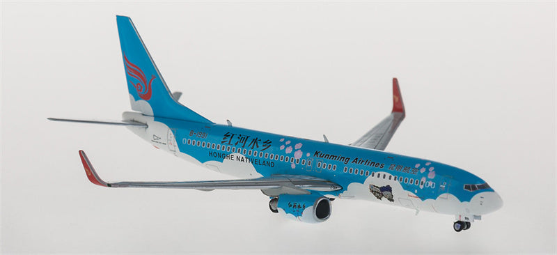 JC Wings Kunming Airlines Boeing 737-800 B-1991 Honghe Nativeland 1:400 Diecast Model view 1