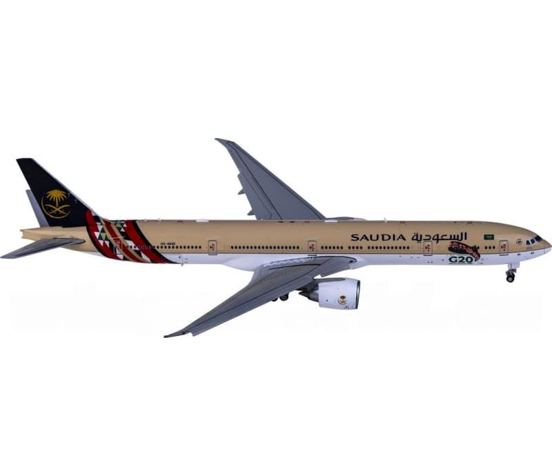 JC Wings Saudia Boeing 777-300ER HZ-AK42 Flaps down 1:400 Aircraft Pre-built  Airliner Model Display