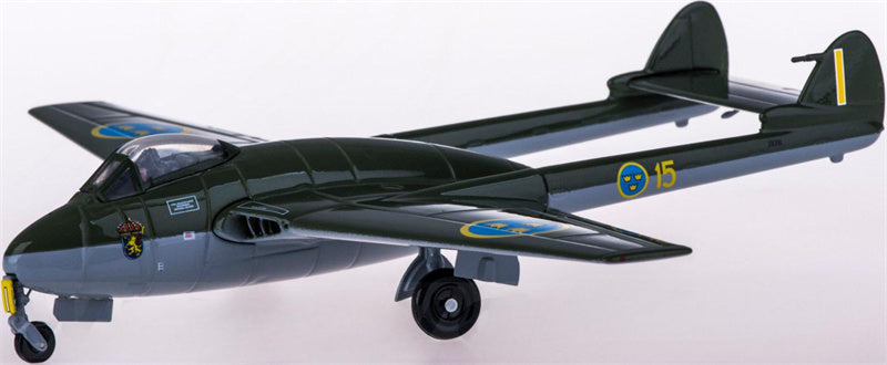Herpa Swedish Air Force de Havilland Vampire 1:72 Diecast Model view 4