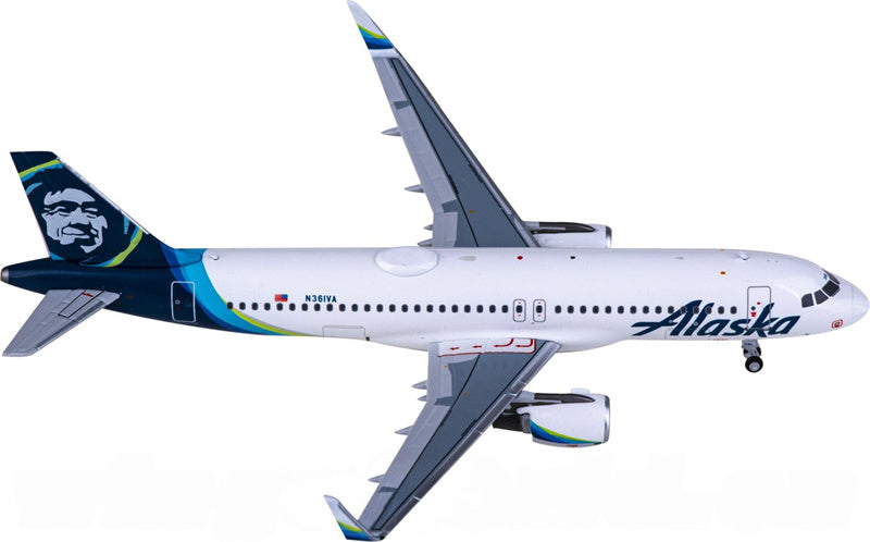 NGモデル アラスカ航空 エアバスA320 N361VA 1:400スケール 飛行機 組み立て済み旅客機モデル ディスプレイ