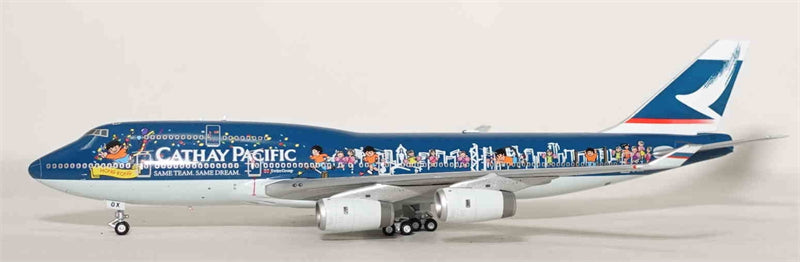 YY Wings Cathay Pacific Boeing 747-400 B-HOX Millennium Livery 1:400 Diecast Model view 1