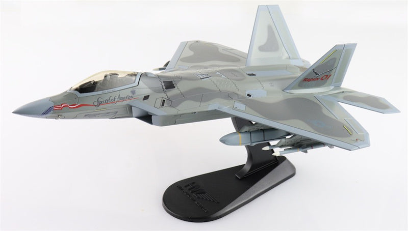 HOBBY MASTER F22 Raptor USAF 91-001 Spirit of America Raptor 01 (underwing WPN 2 x AGM-158 8 x AIM-120 2 x fuel tanks) 1:72 Aircraft Pre-built Model