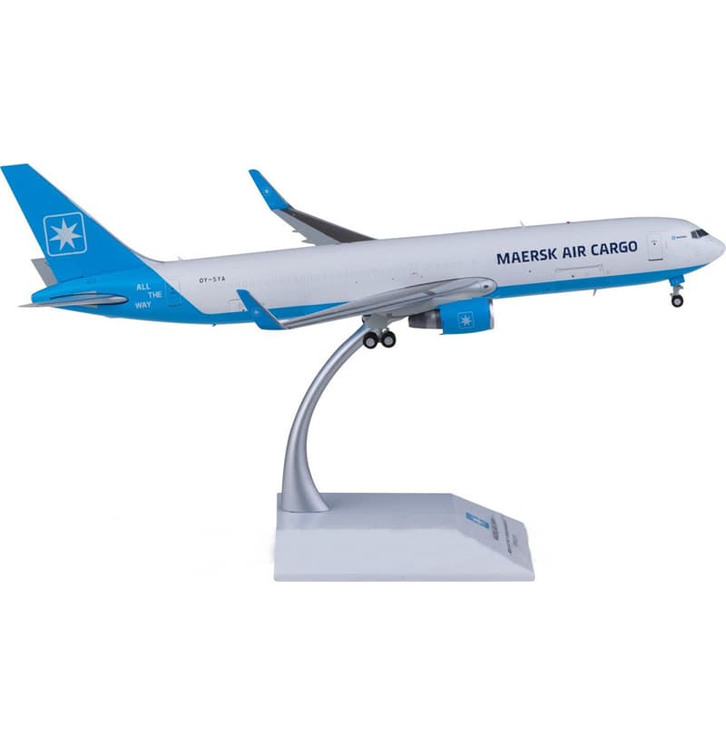 JC Wings Maersk Air Cargo Boeing 767-300ER OY-SYA Interactive Series 1:200 Aircraft Pre-built  Airliner Model Display