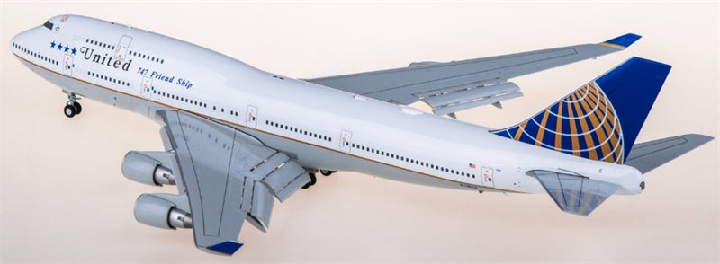 JC Wings United Airlines Boeing 747-400 N118UA flaps down 1:200 Diecast Model view 3