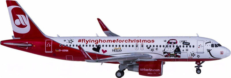 JC Wings Air Berlin Airbus A320 D-ABNM flying home Christmas 1:400 Diecast Model view 2