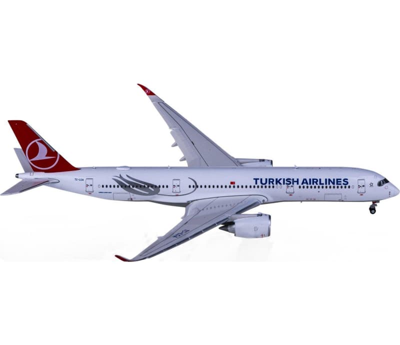 JC Wings Turkish Airlines Airbus A350-900XWB TC-LGA Flaps down 1:400 Aircraft Pre-built  Airliner Model Display