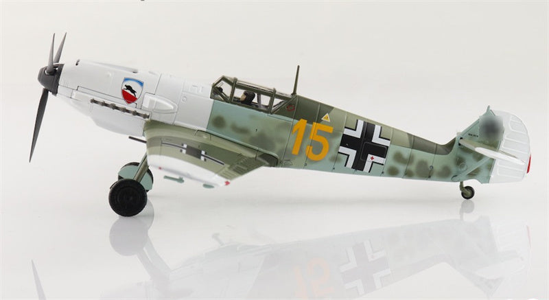 HOBBY MASTER Messerschmitt Bf109E-3 Luftwaffe Yellow 15 III/JG 52 France August 1940 0.075 Aircraft Pre-built Model