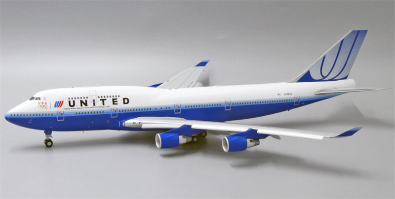 JC Wings 1:200 United Airlines Boeing 747-400 N199UA Flaps down DIECAST Model