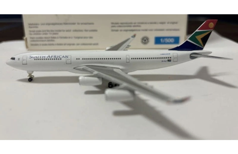 Herpa South African Airways Airbus A340-200 ZS-SLF 1:500 Aircraft Pre-built  Airliner Model Display