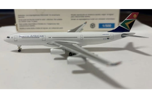 Herpa South African Airways Airbus A340-200 ZS-SLF 1:500 Aircraft Pre-built  Airliner Model Display