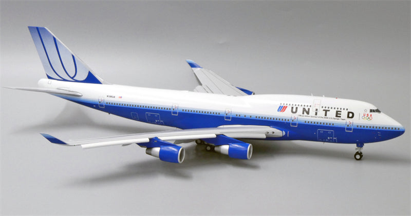 JC Wings 1:200 United Airlines Boeing 747-400 N199UA Flaps down DIECAST Model