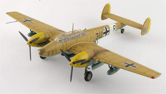 HOBBY MASTER Bf110E-2 Messerscmitt Luftwaffe 3U+AR 7./ZG 26 Italy 1941 (special weathered version) 1:72 Aircraft Pre-built Model