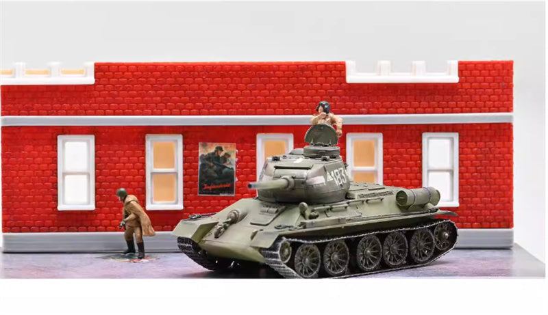 3R T-34 tank with Berlin Scens and figure #183 1:72 Tank Pre-built Model