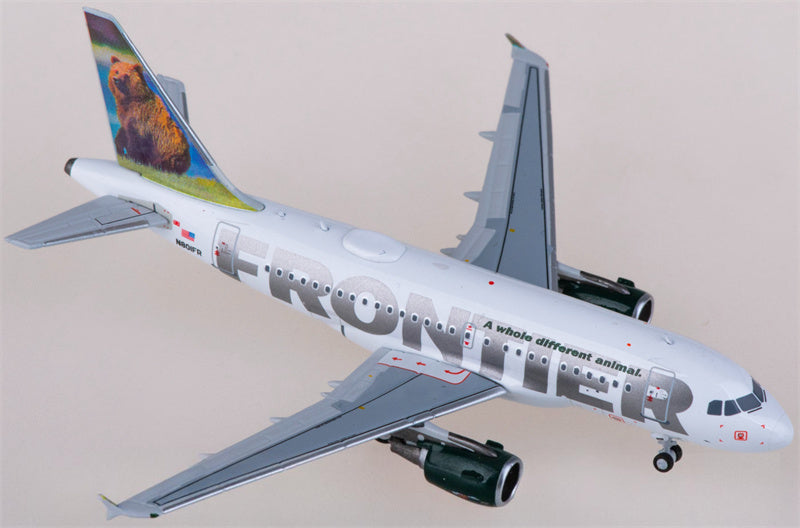 NG Models Frontier Airlines Airbus A318 N801FR 1:400 Diecast Model view 1