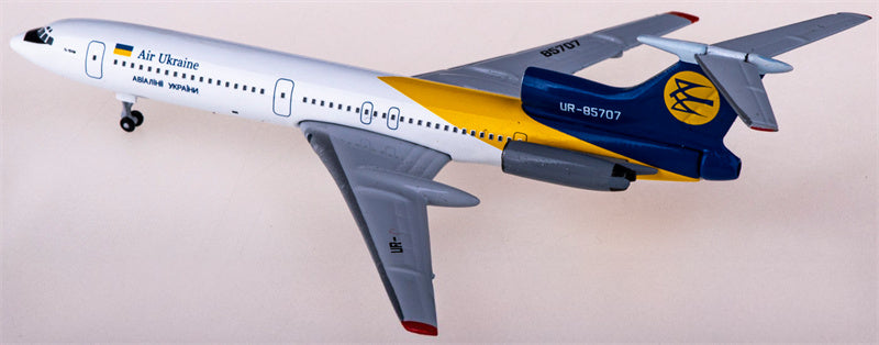 AeroClassics Air Ukraine for Tupolev Tu-154 UR-85707 1:400 Airplane Pre-built  Airliner Model Display