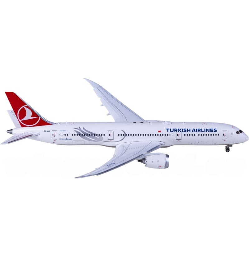 JC Wings Turkish Airlines Boeing 787-9 Dreamliner TC-LLF Flaps down 1:400 Aircraft Pre-built  Airliner Model Display
