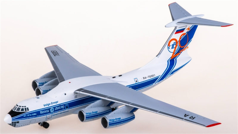 SQ Wings Volga-Dnepr Airlines for IIyushin Il-76TD-90VD RA76951 20years 1:200 Aircraft Pre-built  Airliner Model Display