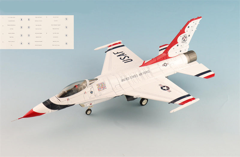 HOBBY MASTER F-16C Thunderbirds USAF RIAT 2017 (w/No.1 to No.6 decals) 1:72 Airplane Pre-built Model