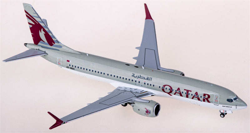 NG Models Qatar Boeing 737 MAX 8 A7-BSC 1:400 Diecast Model view 1