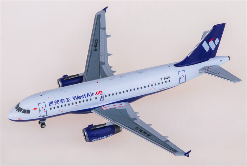 NG Models West Air Airbus A319 B-6420 1:400 Diecast Model view 1