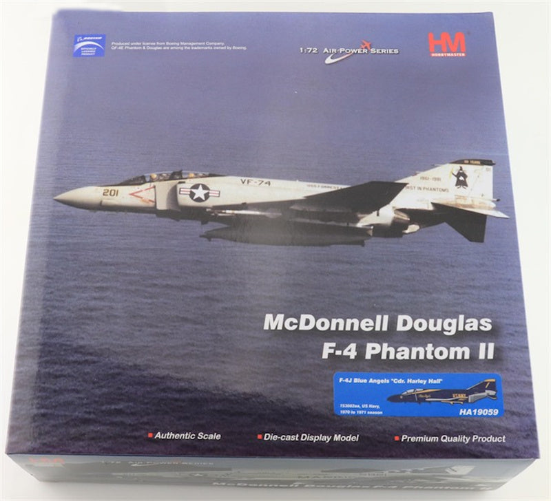 HOBBY MASTER McDonnell Douglas F4J Phantom II US Navy Cdr. Harley Hall & AMHI Guy Giuffrai US Navy 1970 to 1971 1:72 Aircraft Pre-built Model