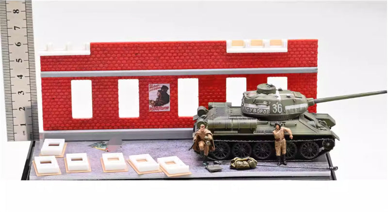 3R T-34 tank with Berlin Scens and figure #36 1:72 Tank Pre-built Model