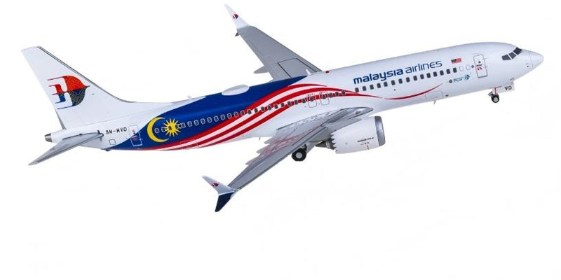 JC Wings Malaysia Airlines Boeing 737 MAX 8 9V-MVD 1:200 Diecast Model view 4