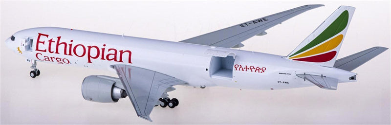 JC Wings Ethiopian Airlines Cargo Boeing 777-200LRF ET-AWE Interactive 1:200 Diecast Model view 2